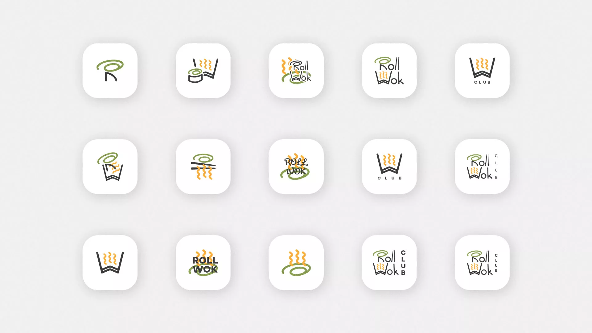 Разработка иконки приложения суши-бара «Roll Wok Club» в Монино